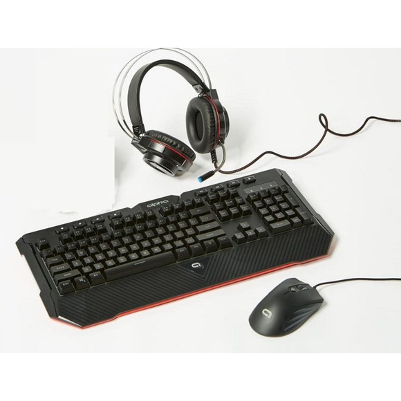 Gaming Combo Keyboard Mouse Headset 3-Piece for PC Console Tzumi Alpha esports